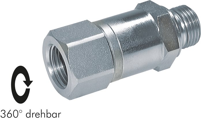 Exemplary representation: High-pressure swivel joint, galvanised steel