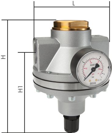 Exemplary representation: Pressure regulator, pilot operated - standard, series 5