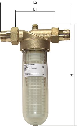 Exemplary representation: Fine filter for drinking water, R 3/4" to R 1 1/4"