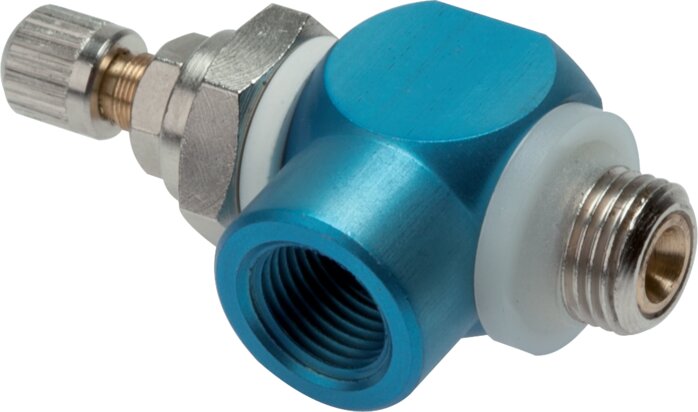 Exemplary representation: Throttle check valve with knurled screw and lock nut