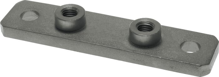 Exemplary representation: Accessories for pipe clamps, heavy-duty series, extended weld-on plate with fastening holes