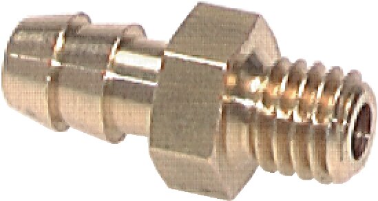 Exemplary representation: Push-in nipple with cylindrical thread - inner cone, brass