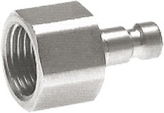 Exemplary representation: Coupling plug with female thread, stainless steel