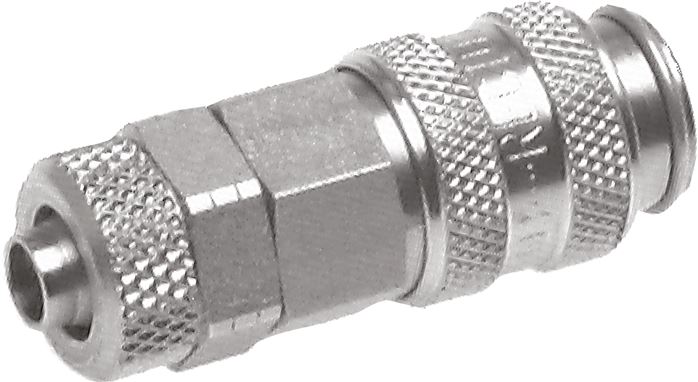 Exemplary representation: Coupling socket with union nut, stainless steel