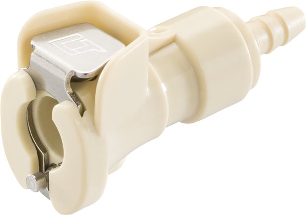 Exemplary representation: Coupling socket with grommet, polypropylene, beige