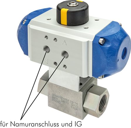 Exemplary representation: High-pressure ball valve with pneumatic quarter-turn actuator