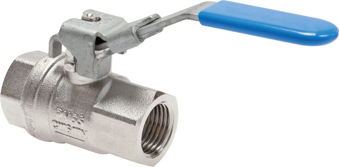 Exemplary representation: 2-part ball valve, full bore, lockable