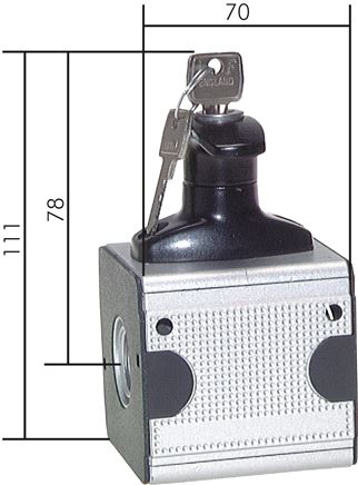 Exemplary representation: Ball valve with venting - Multifix, lockable toggle