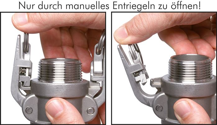 Application examples: Quick coupling socket with safety lock and male thread