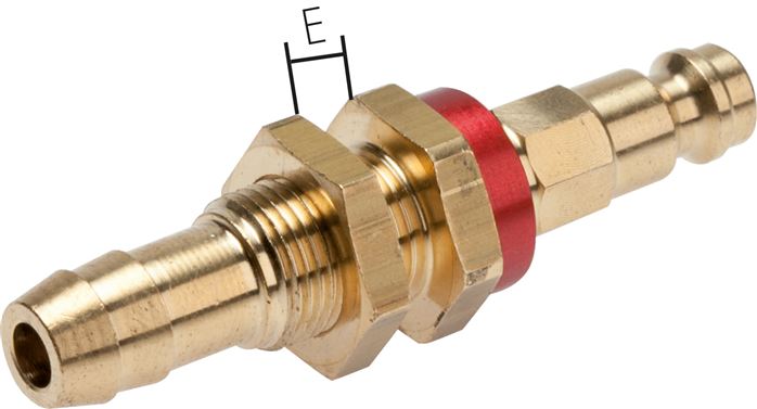 Exemplary representation: Coded coupling plug with grommet and bulkhead thread, NW 5