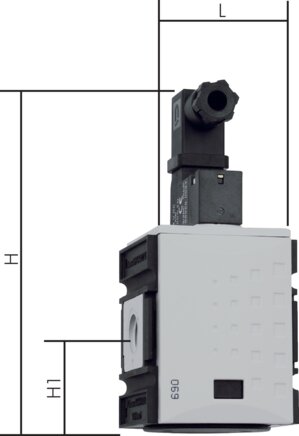 Exemplary representation: 3/2-directional solenoid valve (Futura series 1)