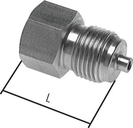 Exemplary representation: Pressure gauge reducer with hexagon, 1.4571