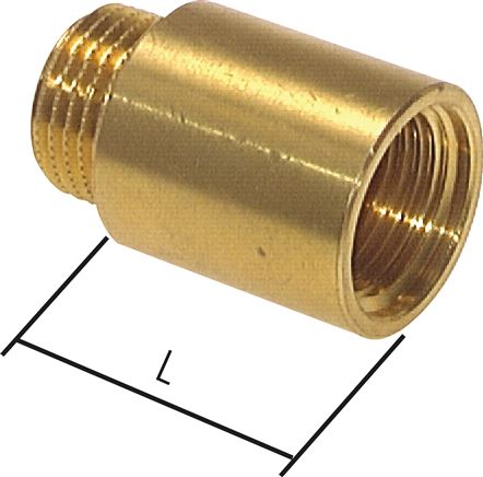 Exemplary representation: Thread extension with internal polygon, brass