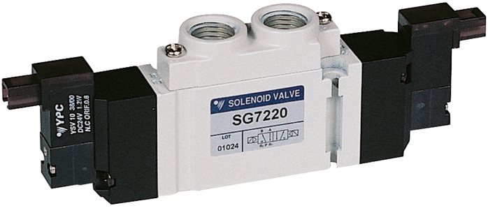 Exemplary representation: 5/2-way solenoid pulse valve