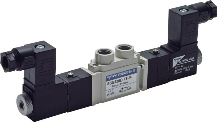 Exemplary representation: 5/2-way solenoid pulse valve