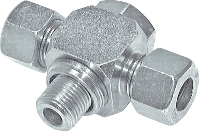 Exemplary representation: Throttle-free T-swivel fitting, G-thread, galvanised steel