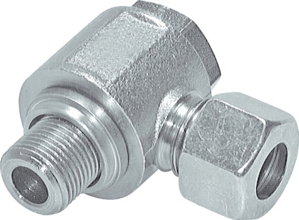 Exemplary representation: Throttle-free swivel fitting, metric, galvanised steel