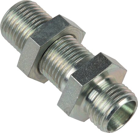 Exemplary representation: Straight bulkhead screw connection, without nut & cutting ring, galvanised steel