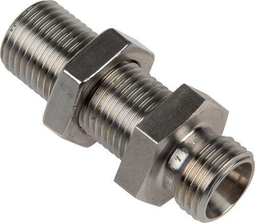 Exemplary representation: Straight bulkhead screw connection, without nut & cutting ring, 1.4571