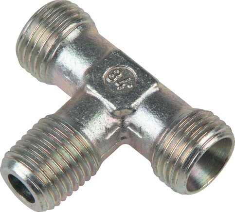 Exemplary representation: T-screw-in fitting, without nut & cutting ring, galvanised steel