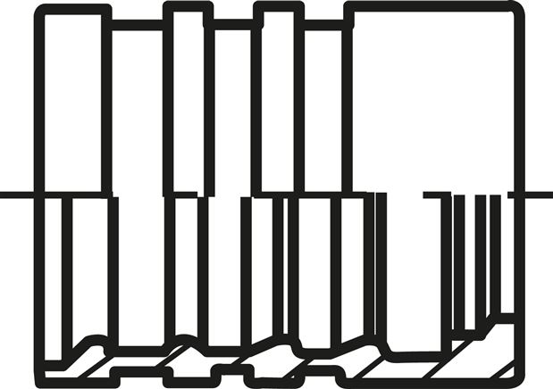 Exemplary representation: Steel press fitting for hydraulic hose, sleeve 120