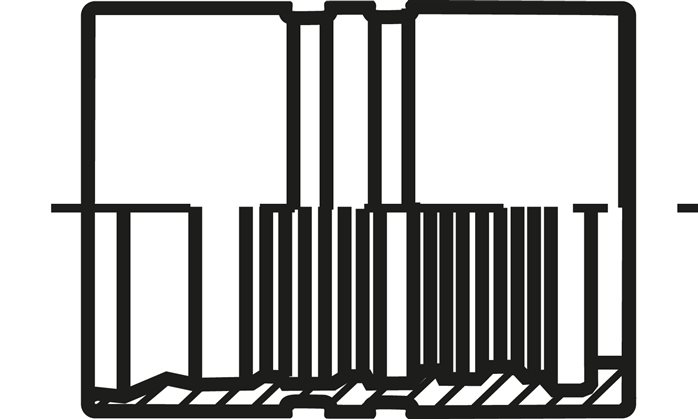 Exemplary representation: Compression fitting for hydraulic hose, sleeve