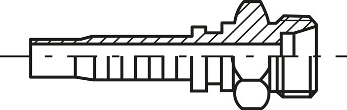 Exemplary representation: Steel press fitting for hydraulic hose, CEF