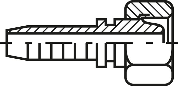 Exemplary representation: Stainless steel press fitting for hydraulic hose, DKL