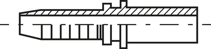 Exemplary representation: Steel press fitting for hydraulic hose, RSL / RSS