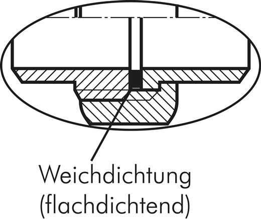 detailed view: Soft seal, flat sealing