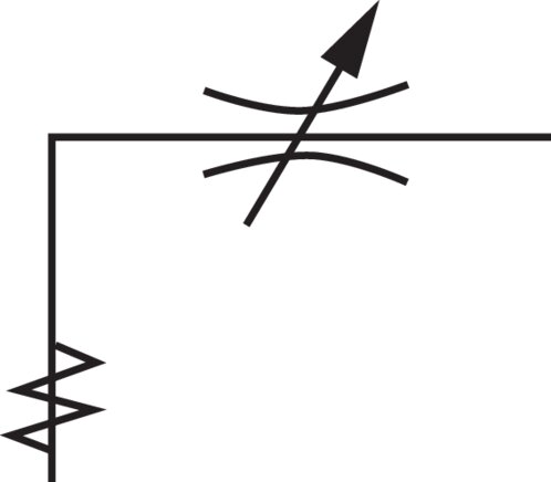 Schematic symbol: Throttle valve (supply and exhaust air control - C)