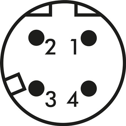 Schematic symbol: M 12 plug (D-coded, 4-pole)